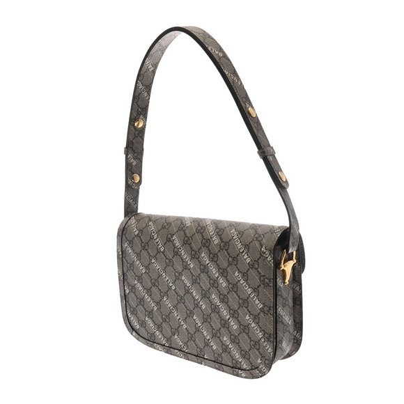 Gucci Horsebit BALENCIAGA Beige GG Supreme Leather Shoulder Bag - Picture 2 of 9